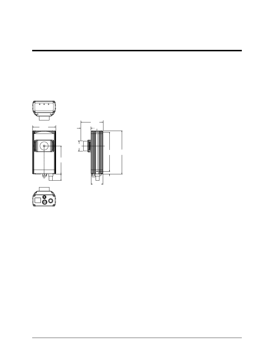 Dimensions and specifications, 1 sensor dimensions, 1 right-angle sensor dimensions | 2 right-angle sensor mounting bracket dimensions, Chapter 15: dimensions and specifications, Chapter 15 dimensions and specifications | Banner PresencePLUS P4 COLOR Series User Manual | Page 367 / 384