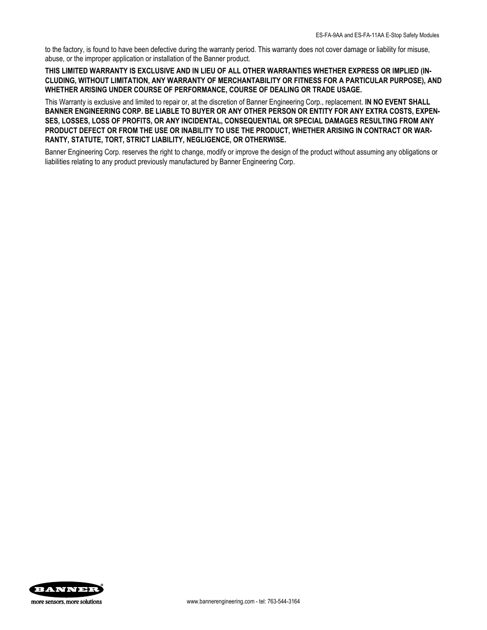 Banner ES-FA-6G Safety Module User Manual | Page 13 / 13