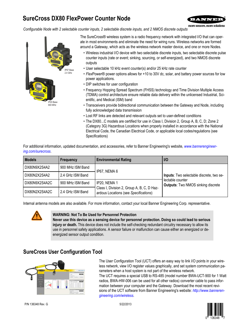 Banner SureCross DX80 Wireless Networks User Manual | 12 pages