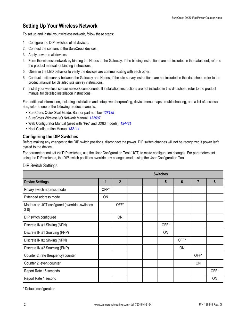 Setting up your wireless network | Banner SureCross DX80 Wireless Networks User Manual | Page 2 / 12