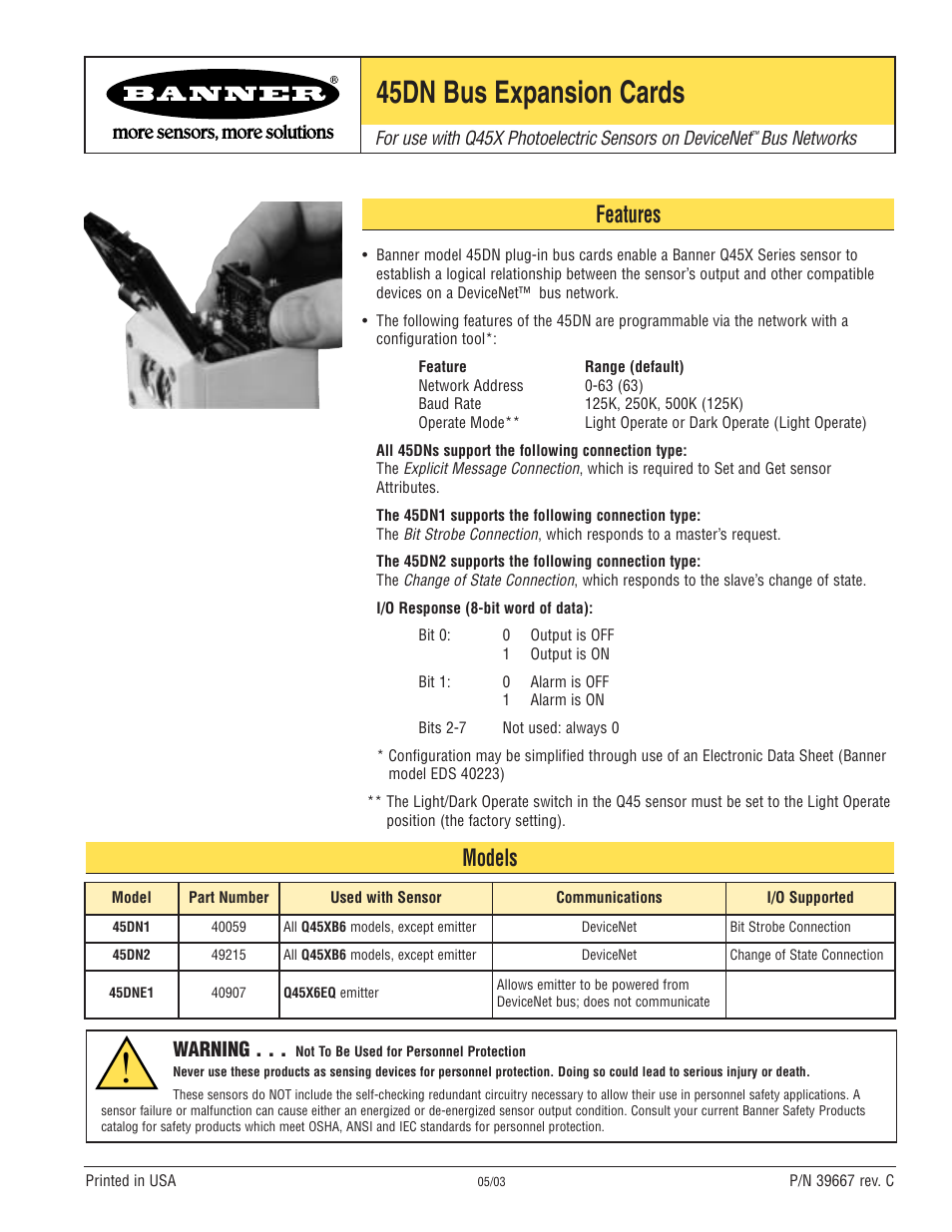 Banner Q45 Series User Manual | 4 pages