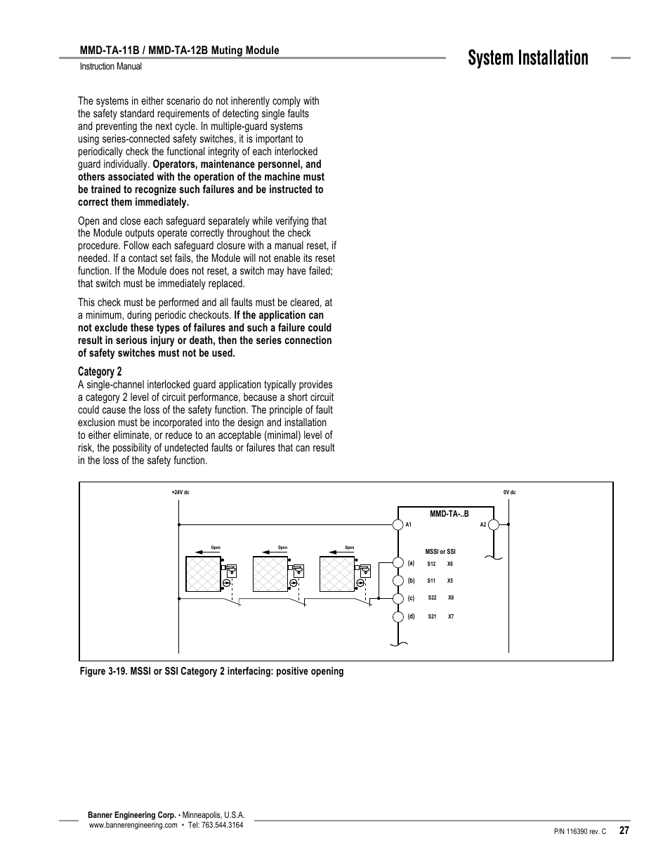 System installation, Category 2 | Banner MMD-TA-11B Muting Modules User Manual | Page 29 / 60