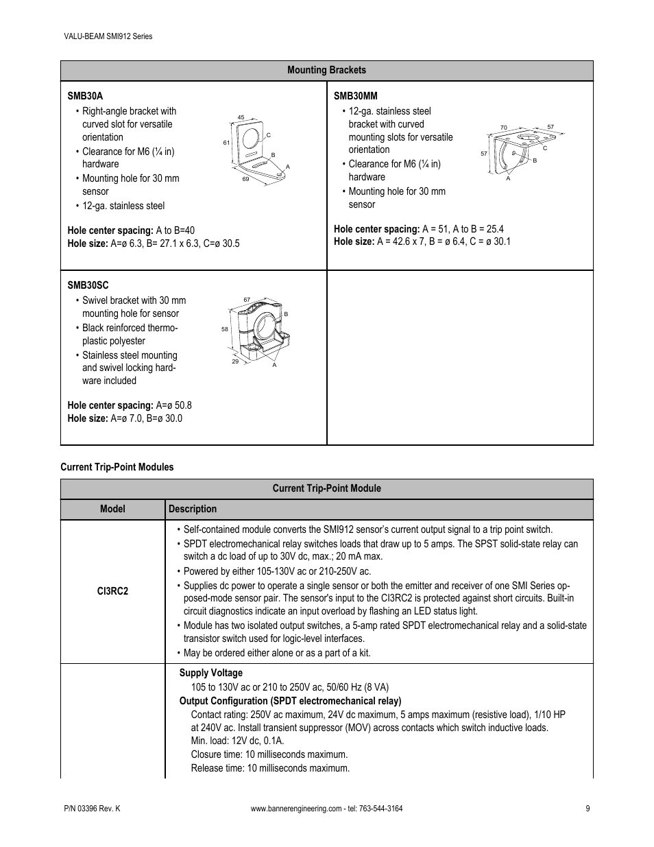 Banner VALU-BEAM SMI912 Series—Intrinsically Safe User Manual | Page 9 / 11