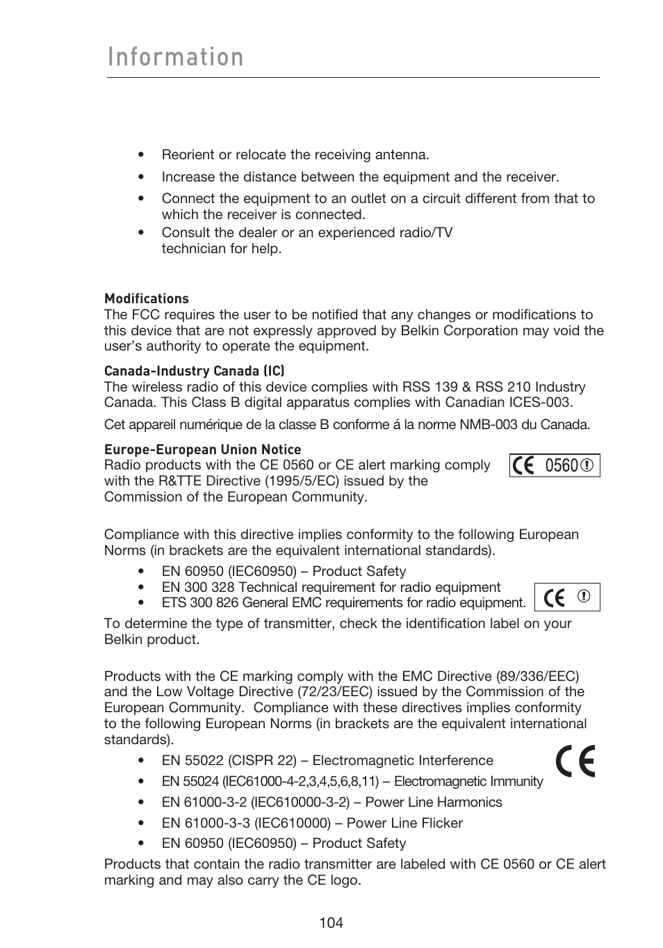 Information | Belkin F5D9230UK4 User Manual | Page 106 / 667