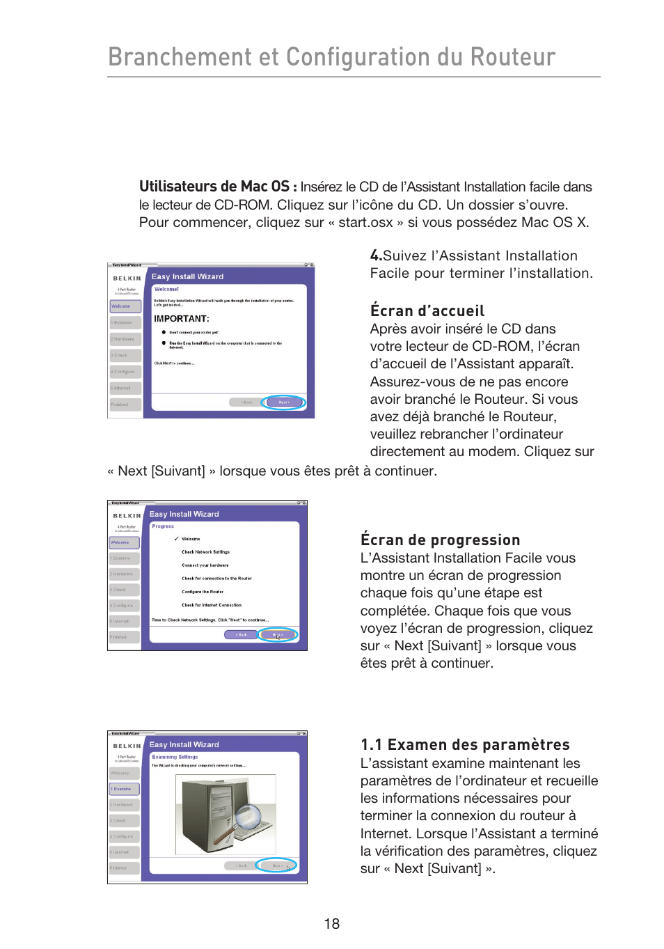 Branchement et configuration du routeur | Belkin F5D9230UK4 User Manual | Page 132 / 667