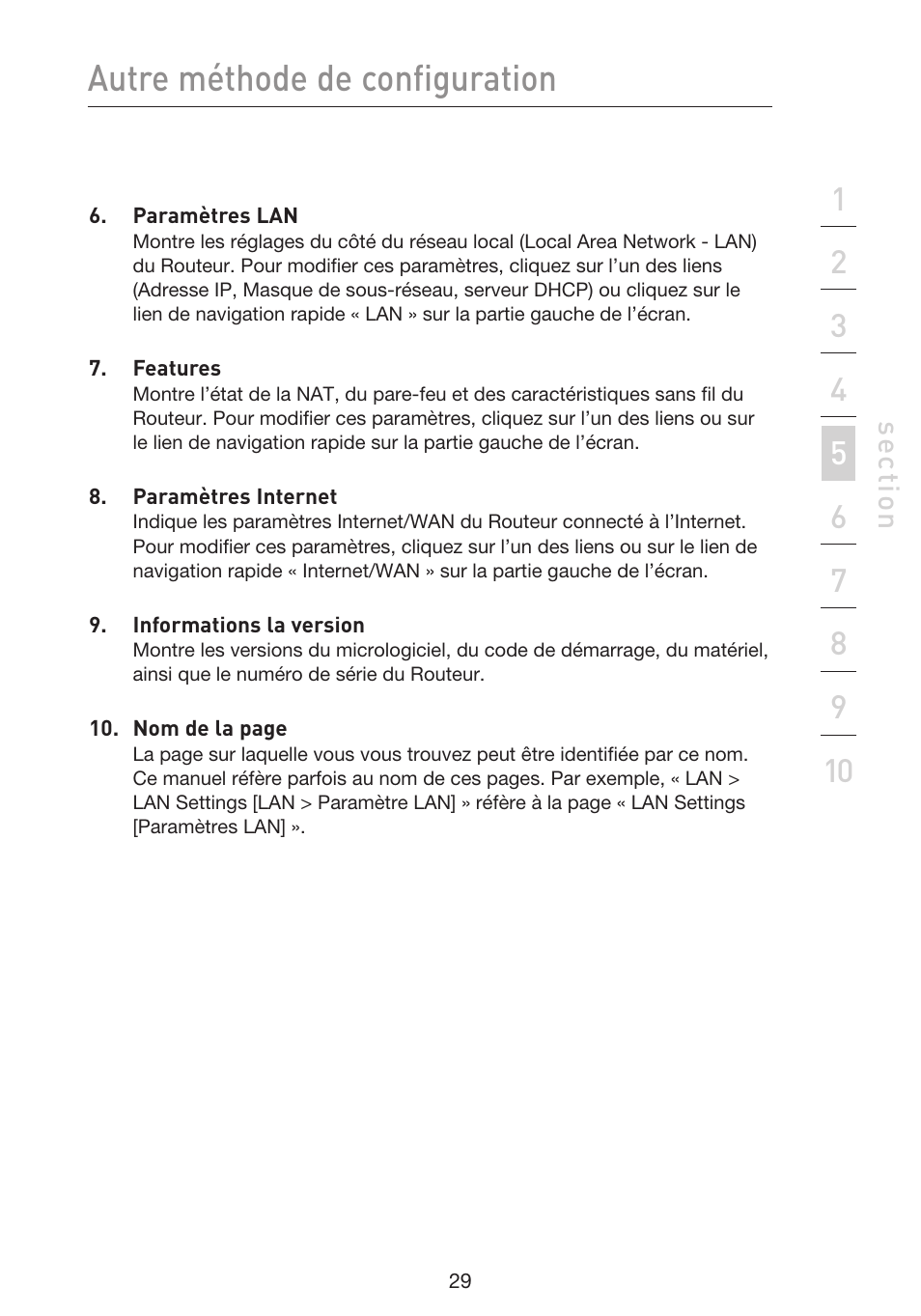 Autre méthode de configuration | Belkin F5D9230UK4 User Manual | Page 143 / 667