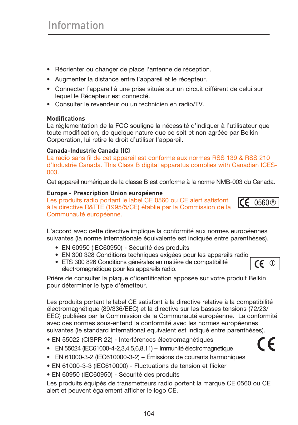 Information | Belkin F5D9230UK4 User Manual | Page 218 / 667