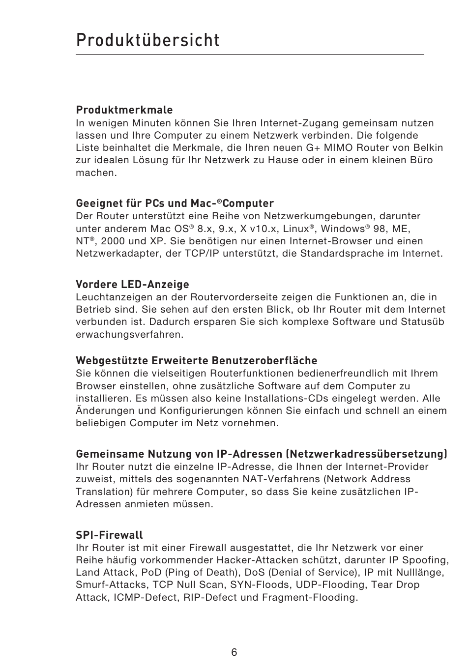 Produktübersicht | Belkin F5D9230UK4 User Manual | Page 231 / 667
