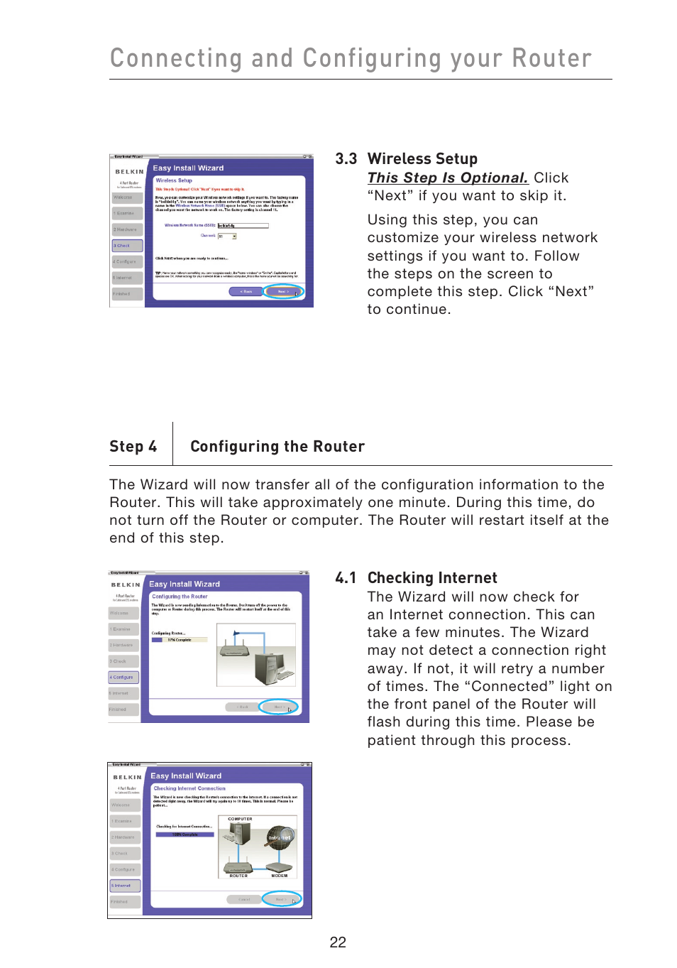 Connecting and configuring your router | Belkin F5D9230UK4 User Manual | Page 24 / 667