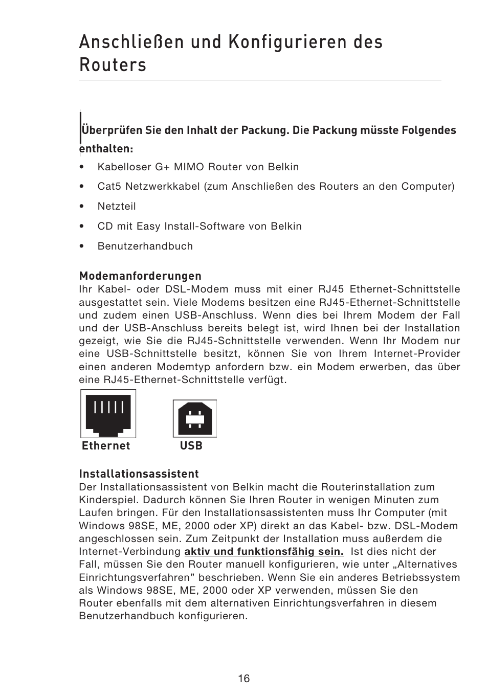 Anschließen und konfigurieren des routers | Belkin F5D9230UK4 User Manual | Page 241 / 667
