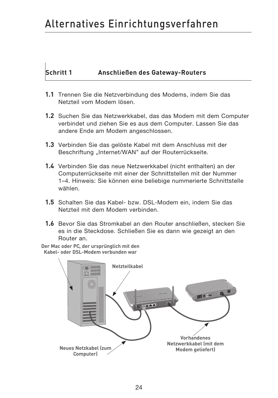Alternatives einrichtungsverfahren | Belkin F5D9230UK4 User Manual | Page 249 / 667