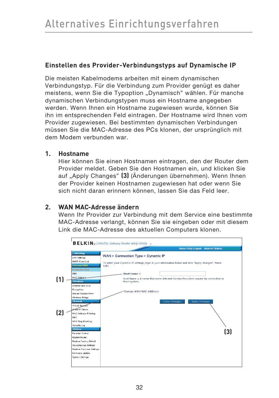 Alternatives einrichtungsverfahren | Belkin F5D9230UK4 User Manual | Page 257 / 667