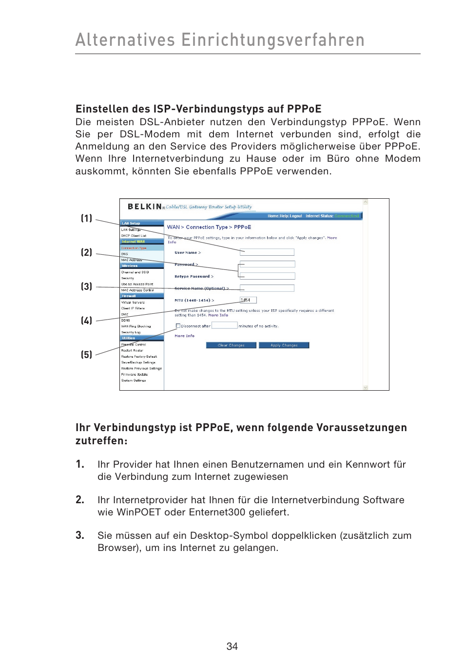 Alternatives einrichtungsverfahren | Belkin F5D9230UK4 User Manual | Page 259 / 667