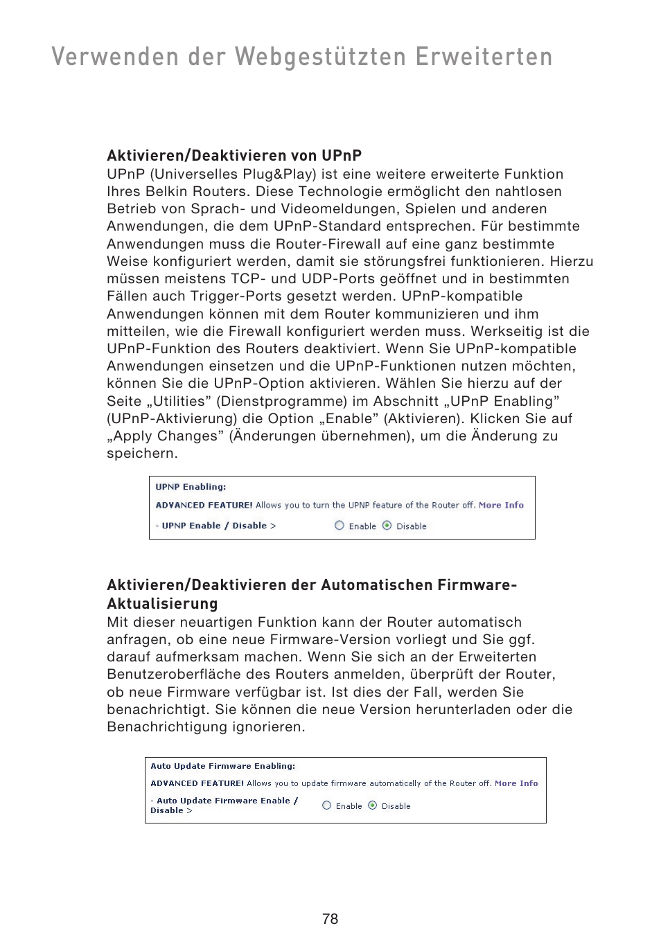 Verwenden der webgestützten erweiterten | Belkin F5D9230UK4 User Manual | Page 303 / 667
