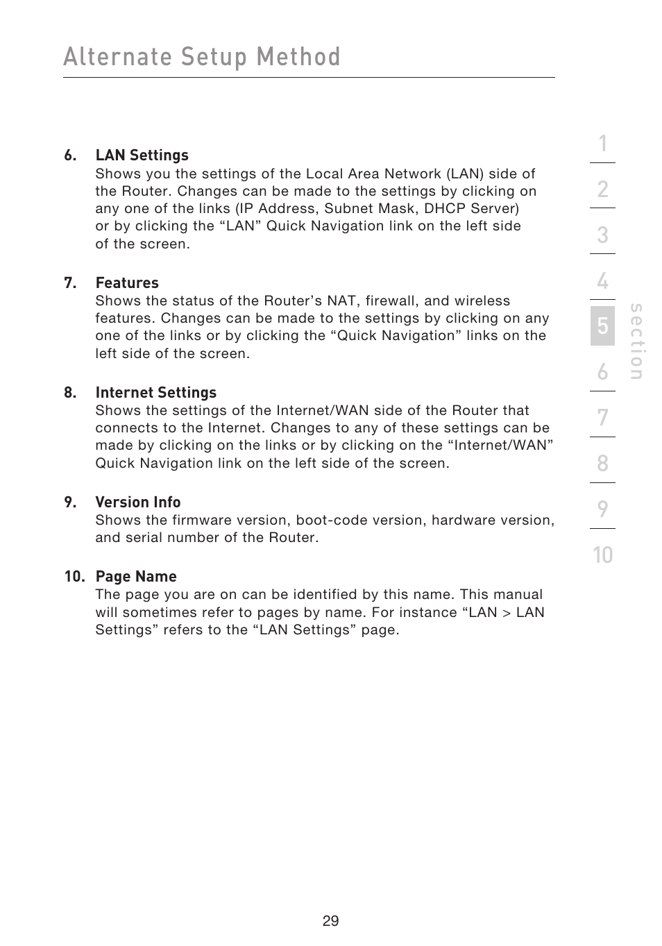 Alternate setup method | Belkin F5D9230UK4 User Manual | Page 31 / 667