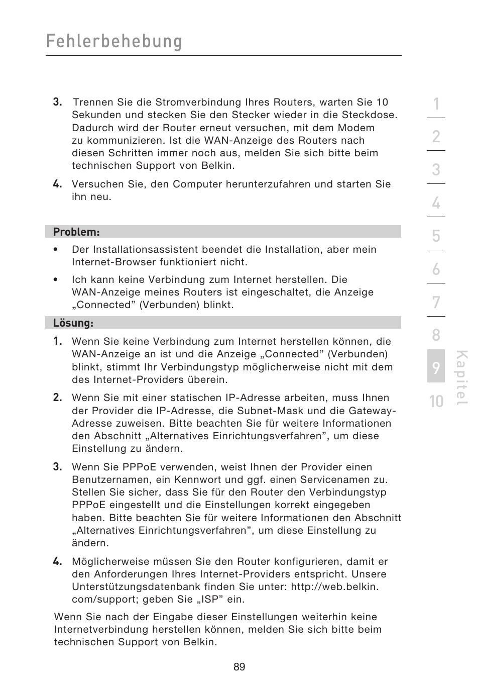Fehlerbehebung, Kap ite l | Belkin F5D9230UK4 User Manual | Page 314 / 667