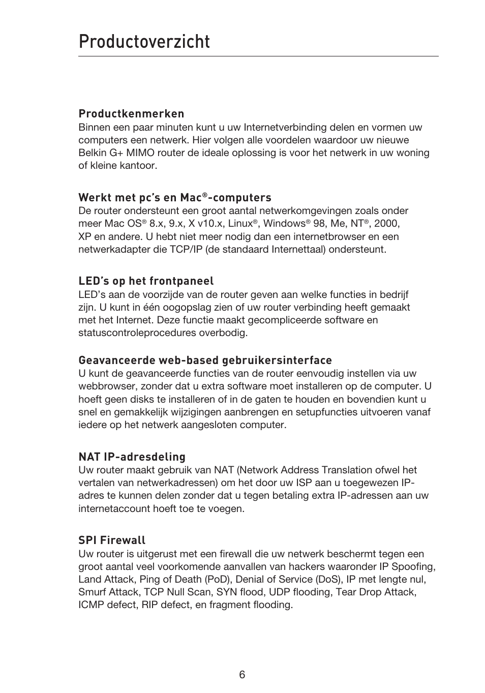 Productoverzicht | Belkin F5D9230UK4 User Manual | Page 342 / 667