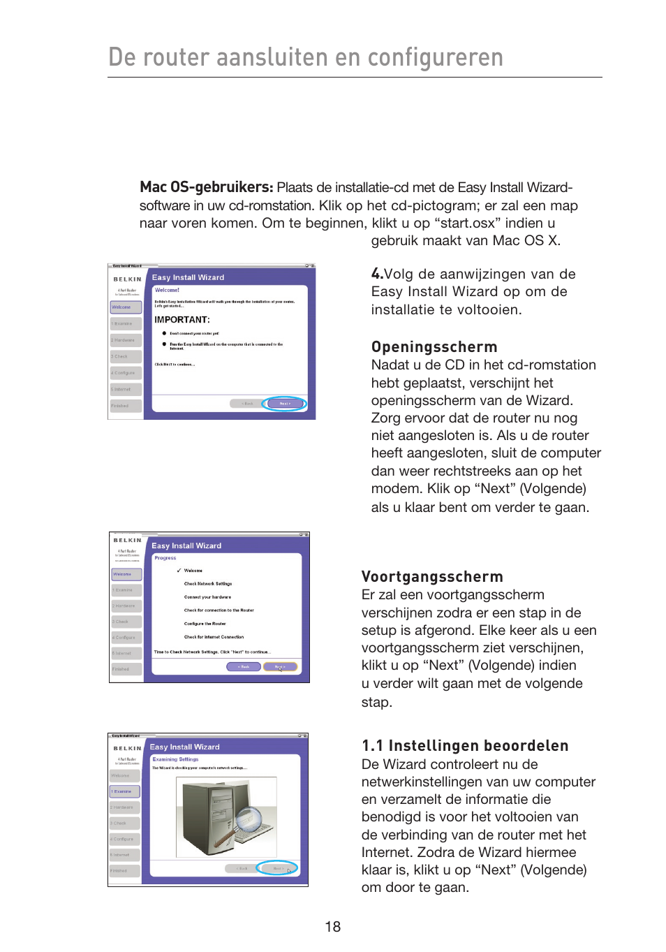 De router aansluiten en configureren | Belkin F5D9230UK4 User Manual | Page 354 / 667