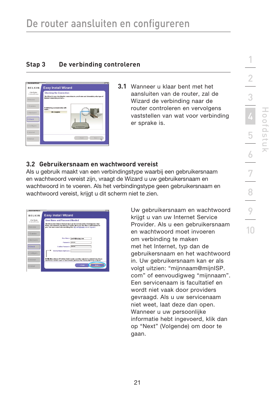 De router aansluiten en configureren | Belkin F5D9230UK4 User Manual | Page 357 / 667