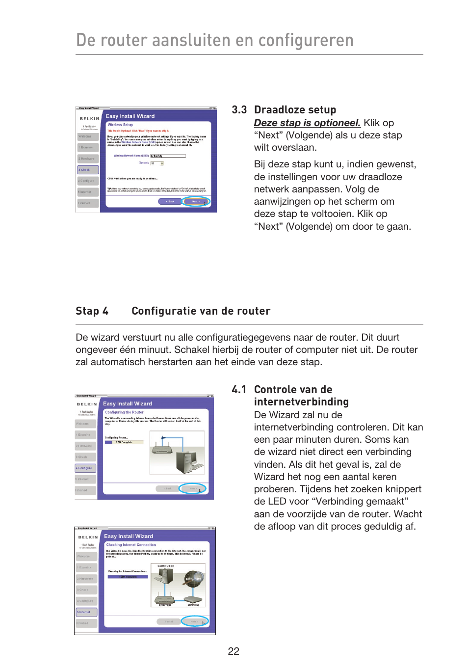 De router aansluiten en configureren | Belkin F5D9230UK4 User Manual | Page 358 / 667