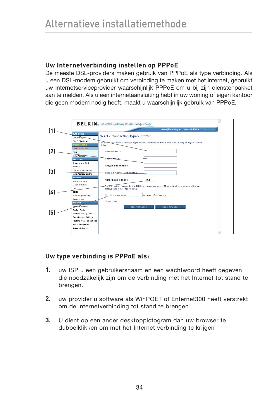 Alternatieve installatiemethode | Belkin F5D9230UK4 User Manual | Page 370 / 667