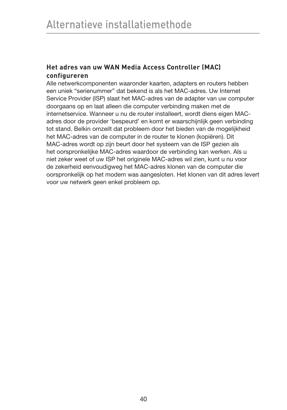 Alternatieve installatiemethode | Belkin F5D9230UK4 User Manual | Page 376 / 667
