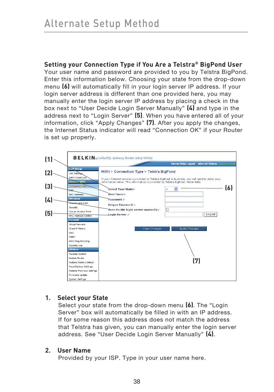 Alternate setup method | Belkin F5D9230UK4 User Manual | Page 40 / 667