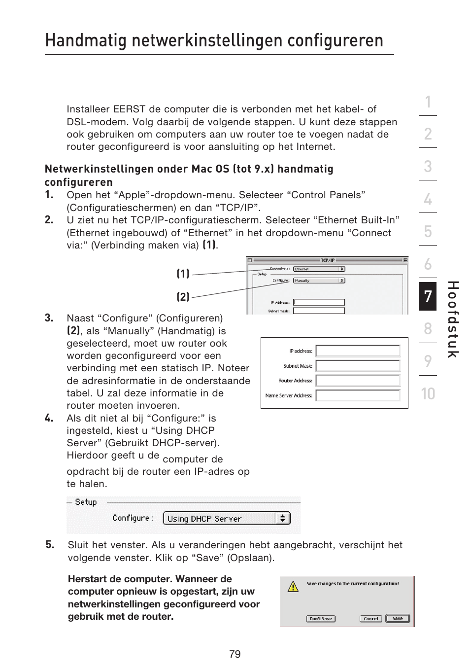 Handmatig netwerkinstellingen configureren, Hoo fd st u k | Belkin F5D9230UK4 User Manual | Page 415 / 667
