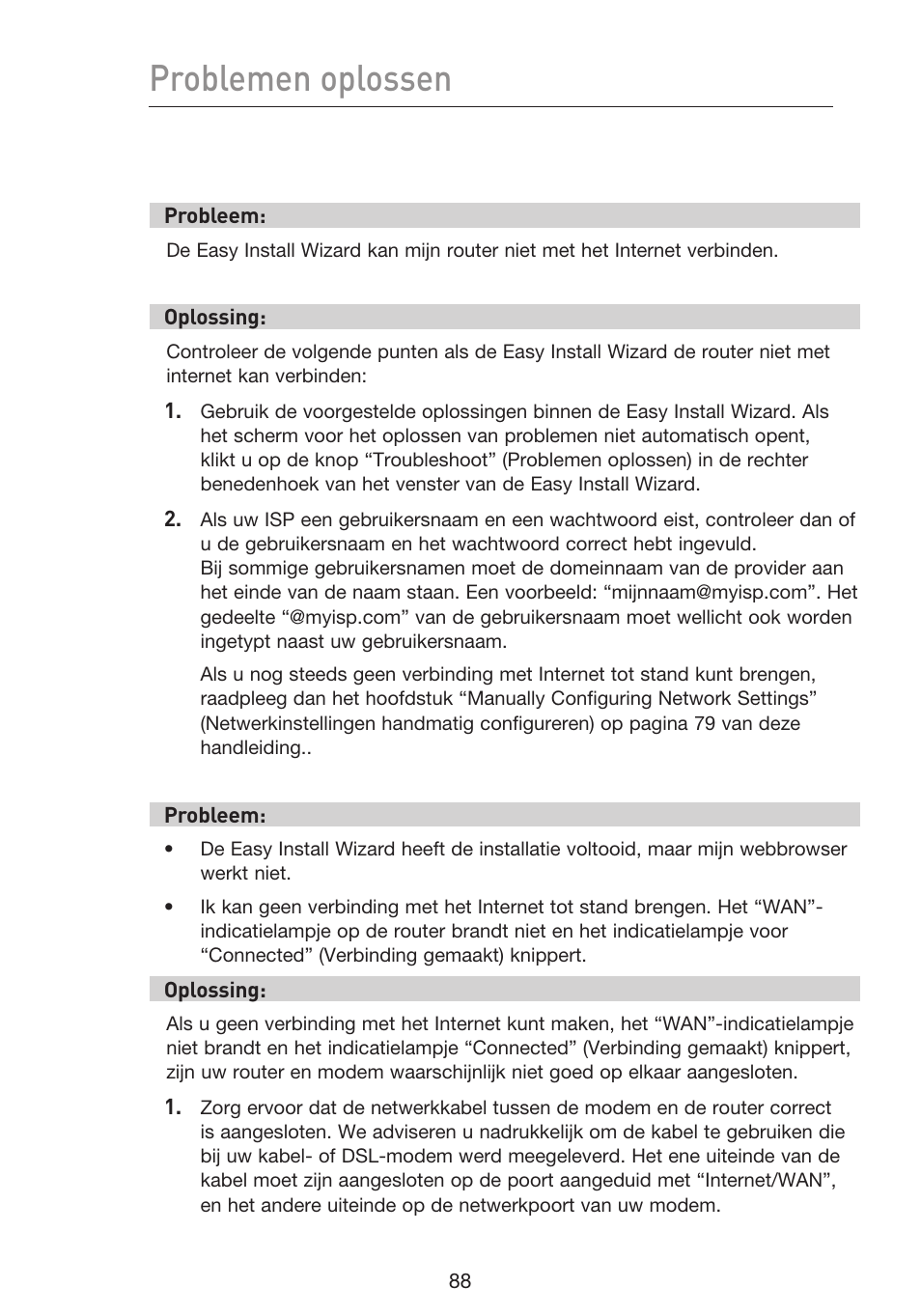 Problemen oplossen | Belkin F5D9230UK4 User Manual | Page 424 / 667