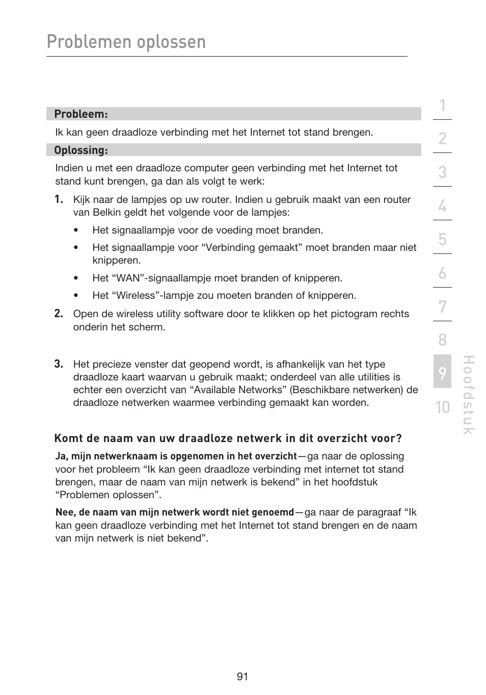Problemen oplossen, Hoo fd st u k | Belkin F5D9230UK4 User Manual | Page 427 / 667