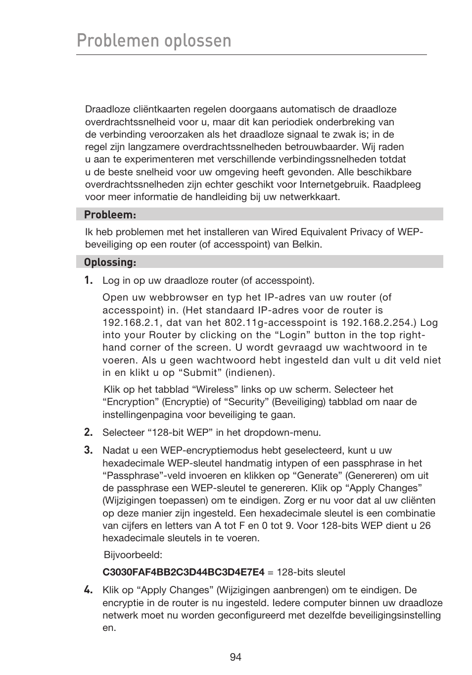Problemen oplossen | Belkin F5D9230UK4 User Manual | Page 430 / 667