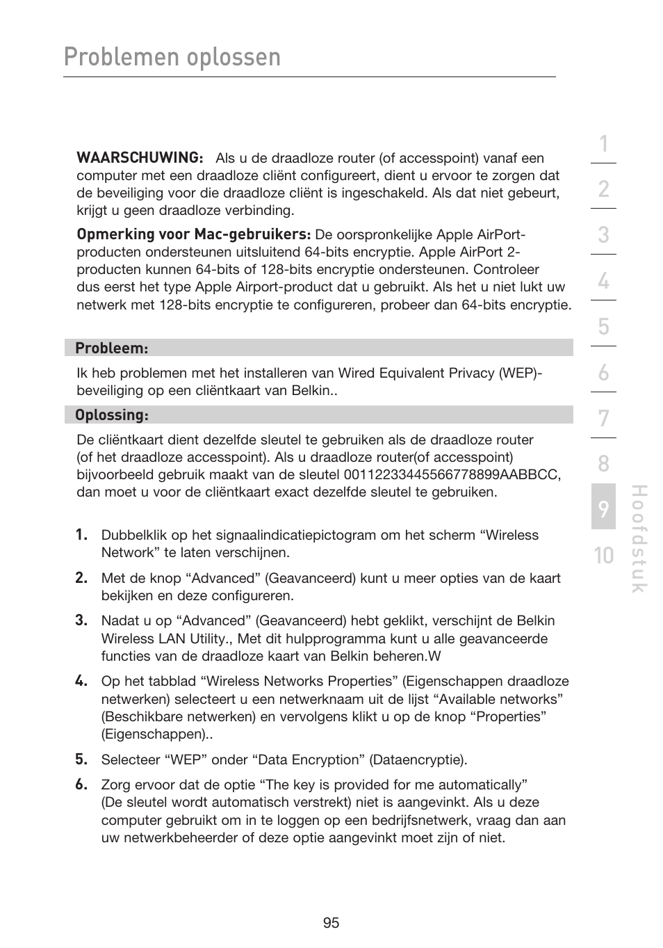 Problemen oplossen, Hoo fd st u k | Belkin F5D9230UK4 User Manual | Page 431 / 667