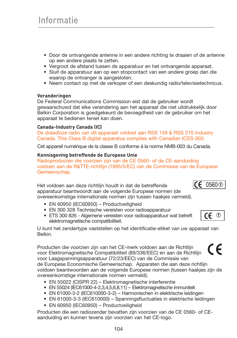 Informatie | Belkin F5D9230UK4 User Manual | Page 440 / 667