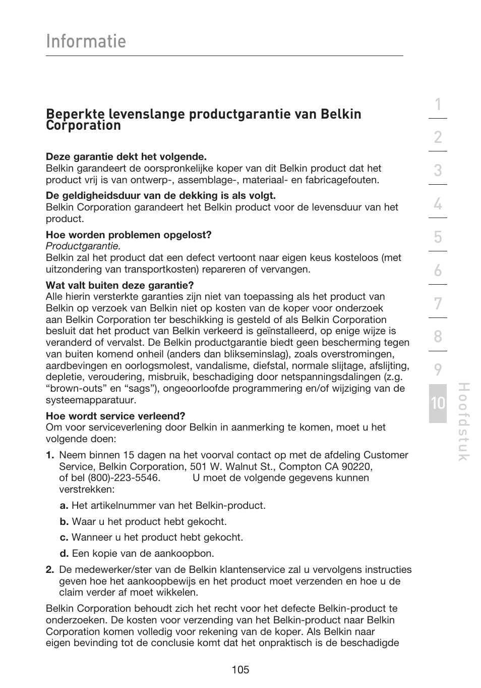 Informatie, Hoo fd st u k | Belkin F5D9230UK4 User Manual | Page 441 / 667