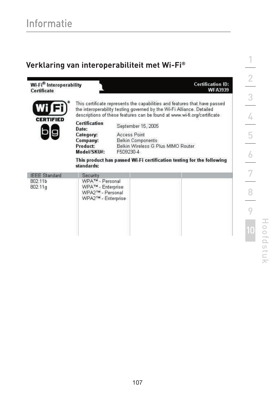 Informatie | Belkin F5D9230UK4 User Manual | Page 443 / 667