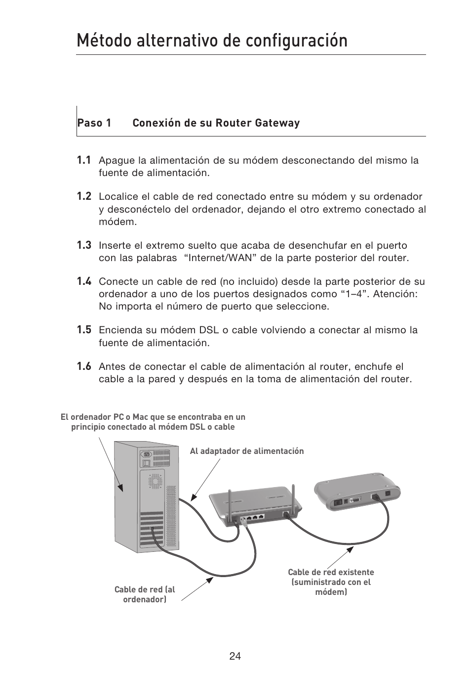 Método alternativo de configuración | Belkin F5D9230UK4 User Manual | Page 471 / 667