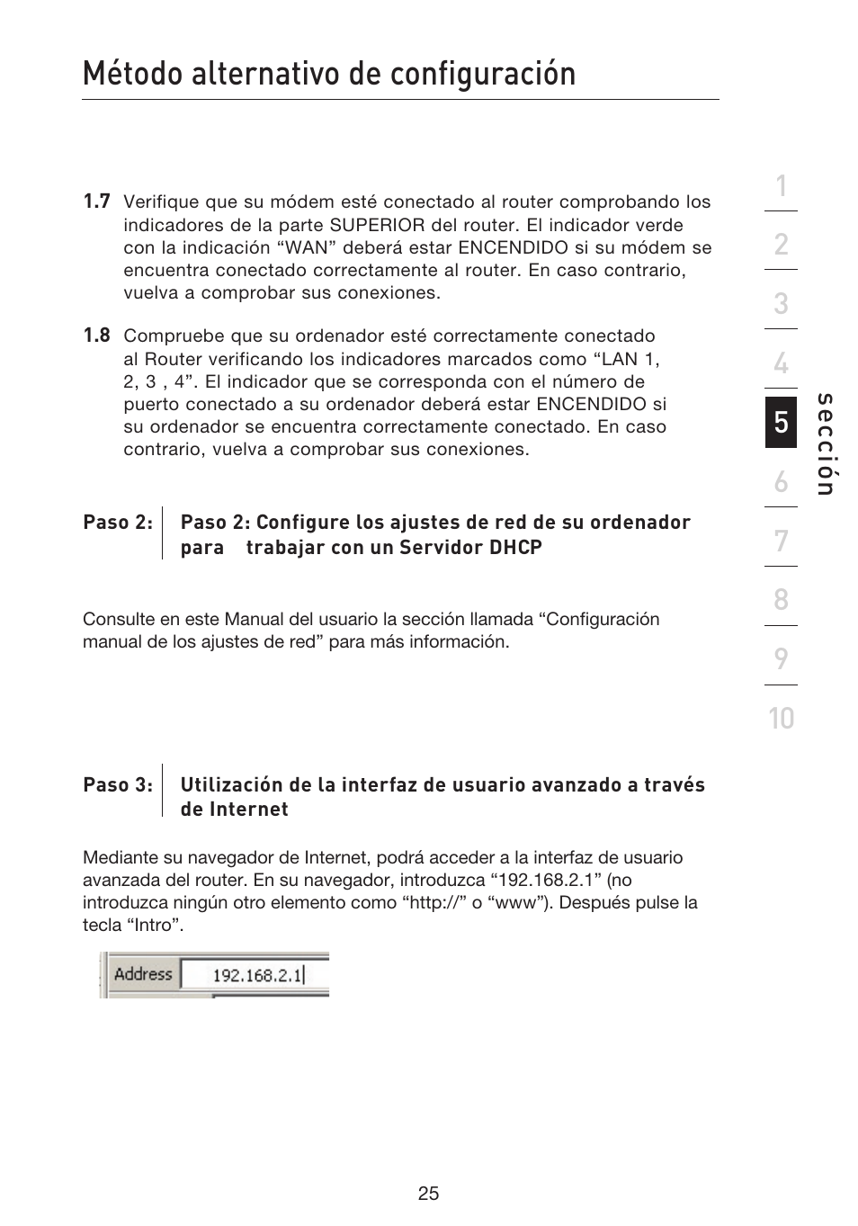 Método alternativo de configuración, Se cc ió n | Belkin F5D9230UK4 User Manual | Page 472 / 667