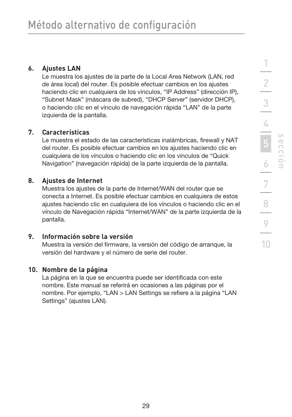Método alternativo de configuración | Belkin F5D9230UK4 User Manual | Page 476 / 667