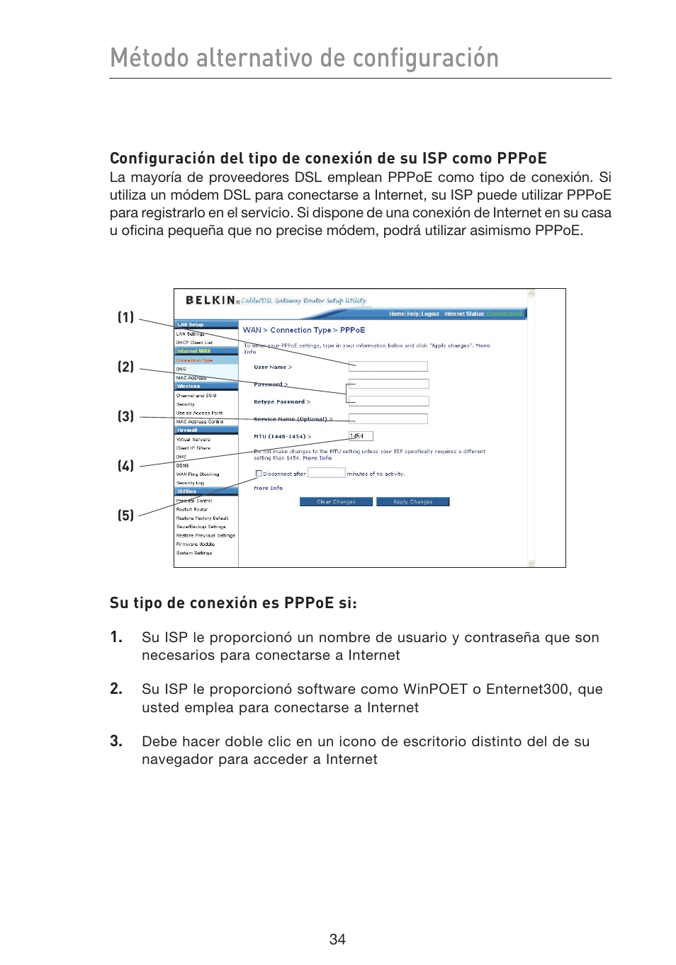 Método alternativo de configuración | Belkin F5D9230UK4 User Manual | Page 481 / 667