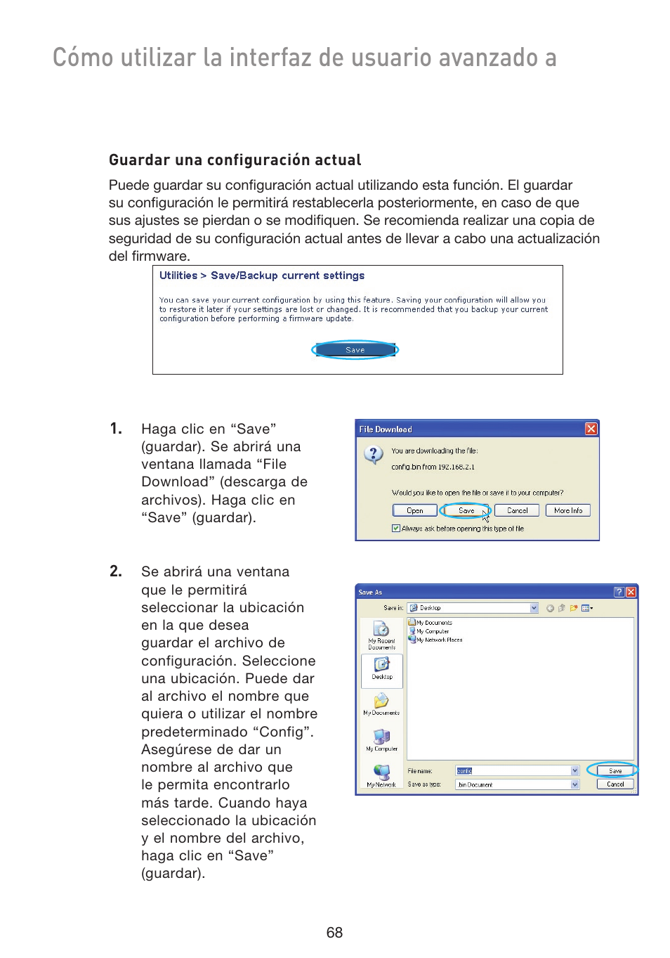 Cómo utilizar la interfaz de usuario avanzado a | Belkin F5D9230UK4 User Manual | Page 515 / 667