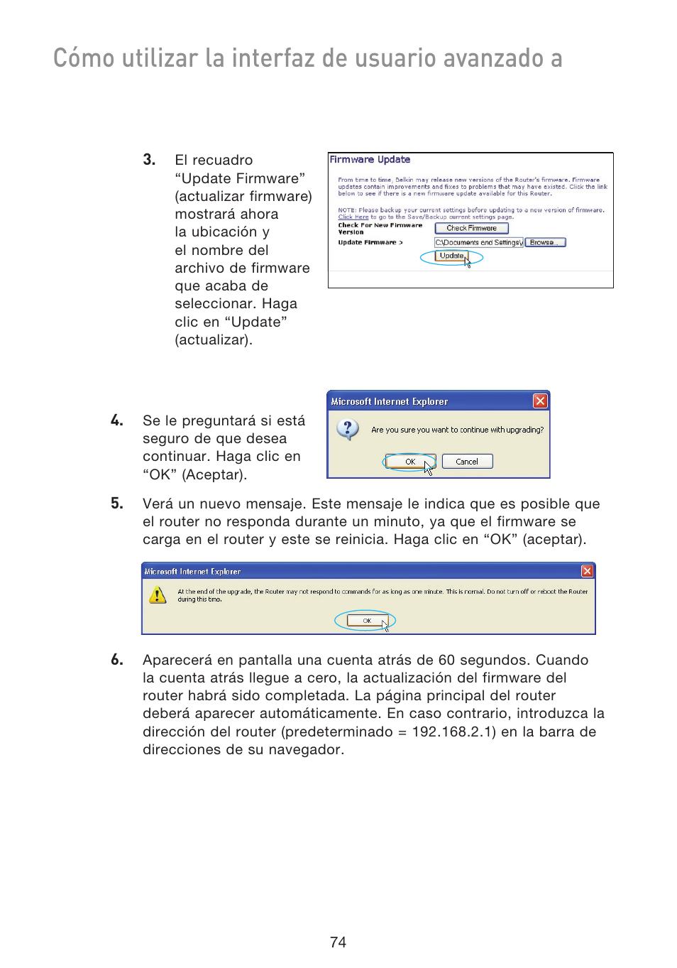 Cómo utilizar la interfaz de usuario avanzado a | Belkin F5D9230UK4 User Manual | Page 521 / 667