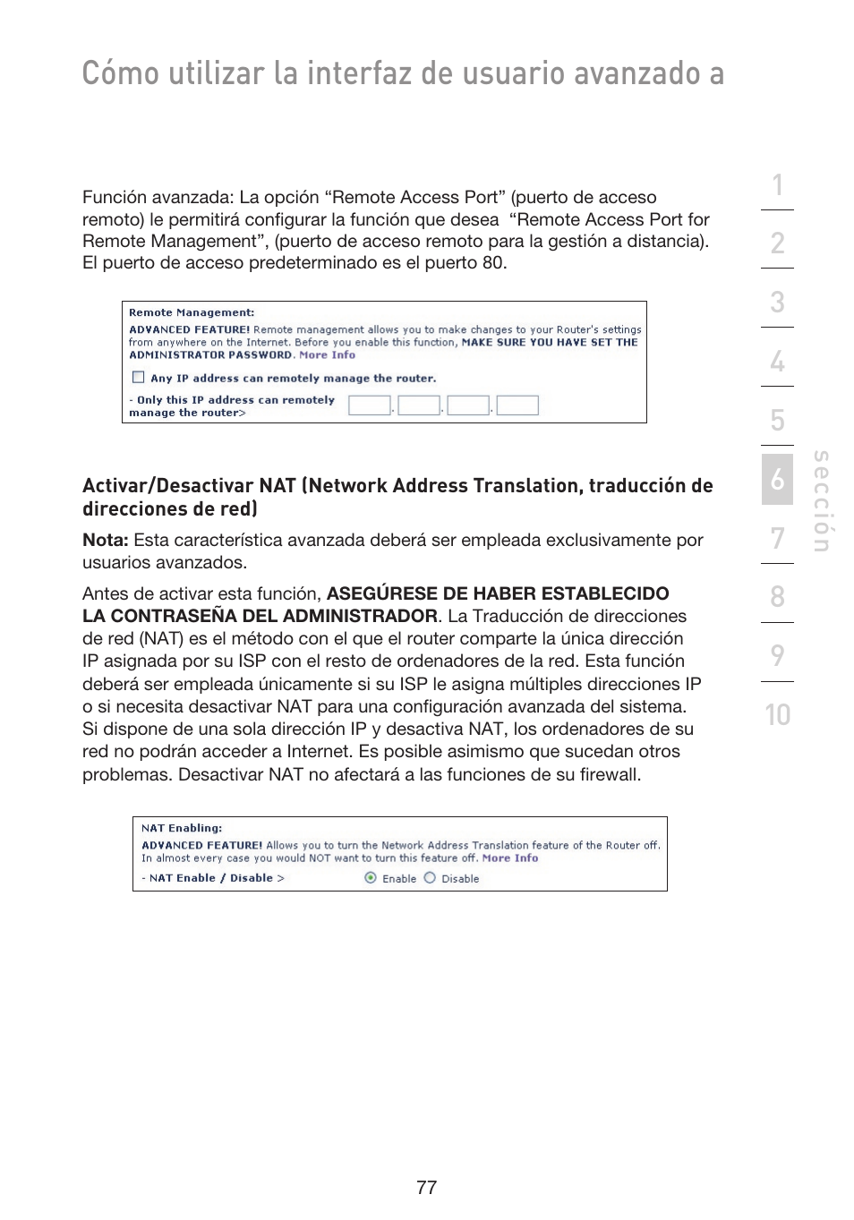 Cómo utilizar la interfaz de usuario avanzado a | Belkin F5D9230UK4 User Manual | Page 524 / 667