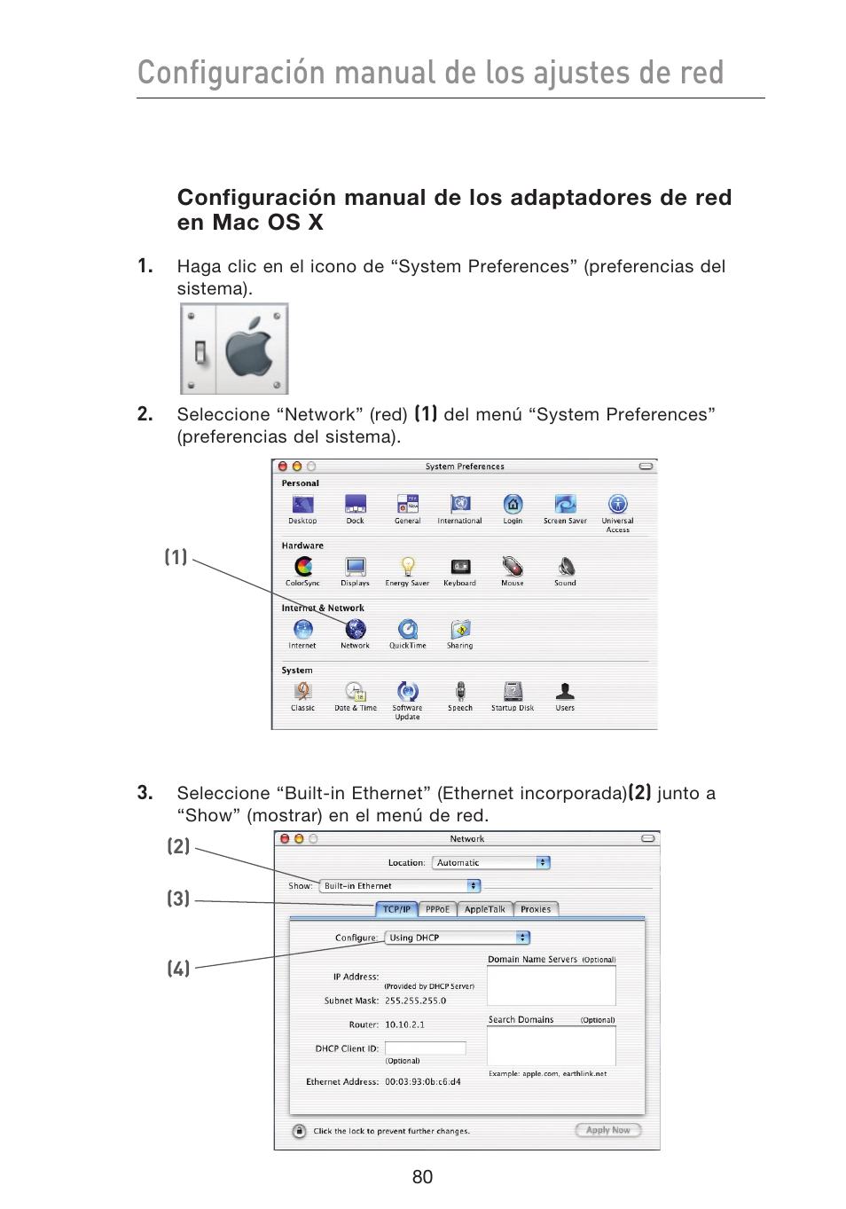 Configuración manual de los ajustes de red | Belkin F5D9230UK4 User Manual | Page 527 / 667