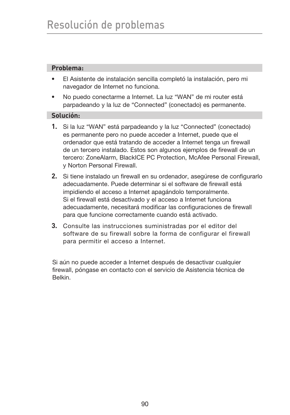 Resolución de problemas | Belkin F5D9230UK4 User Manual | Page 537 / 667