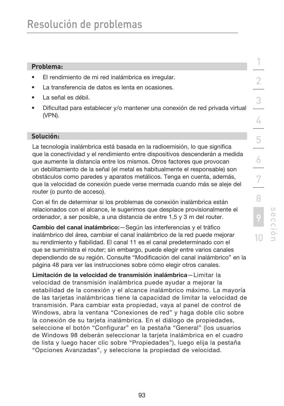 Resolución de problemas | Belkin F5D9230UK4 User Manual | Page 540 / 667