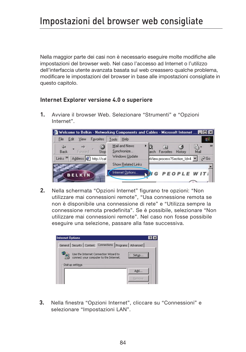 Impostazioni del browser web consigliate | Belkin F5D9230UK4 User Manual | Page 642 / 667