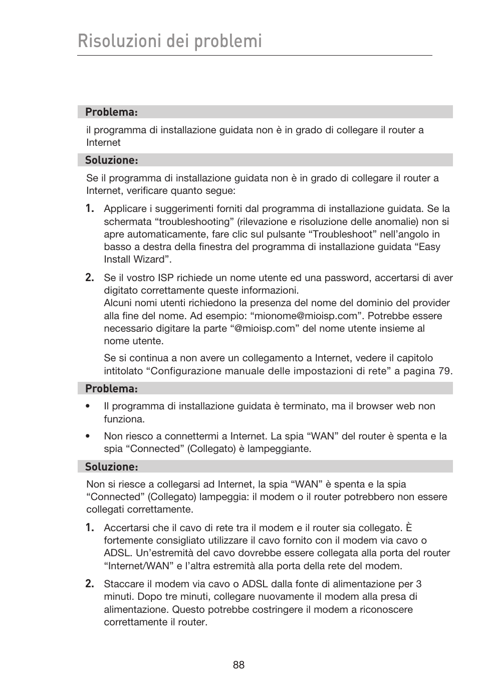 Risoluzioni dei problemi | Belkin F5D9230UK4 User Manual | Page 646 / 667