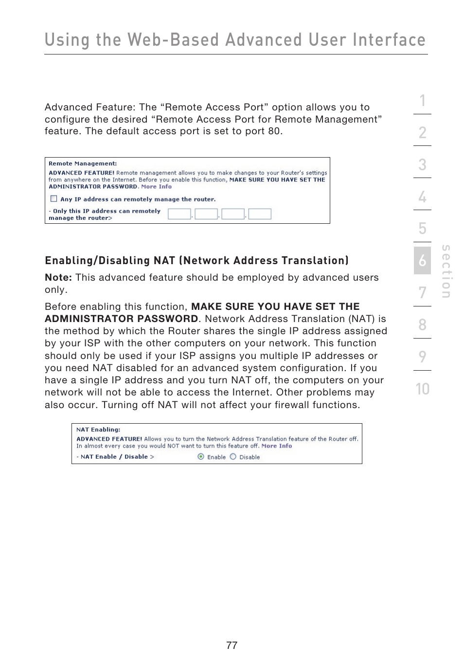 Using the web-based advanced user interface | Belkin F5D9230UK4 User Manual | Page 79 / 667