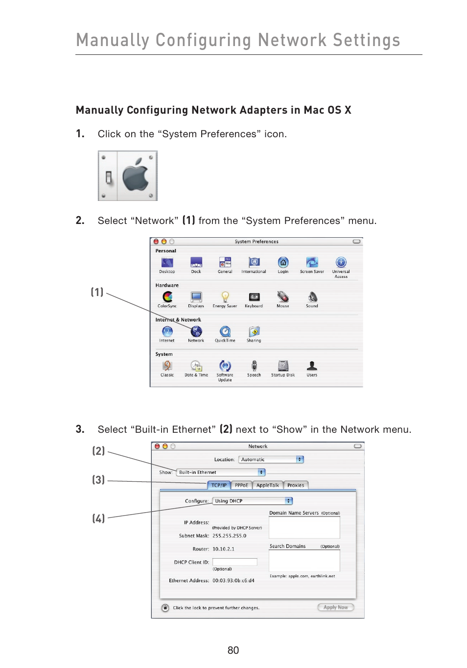 Manually configuring network settings | Belkin F5D9230UK4 User Manual | Page 82 / 667