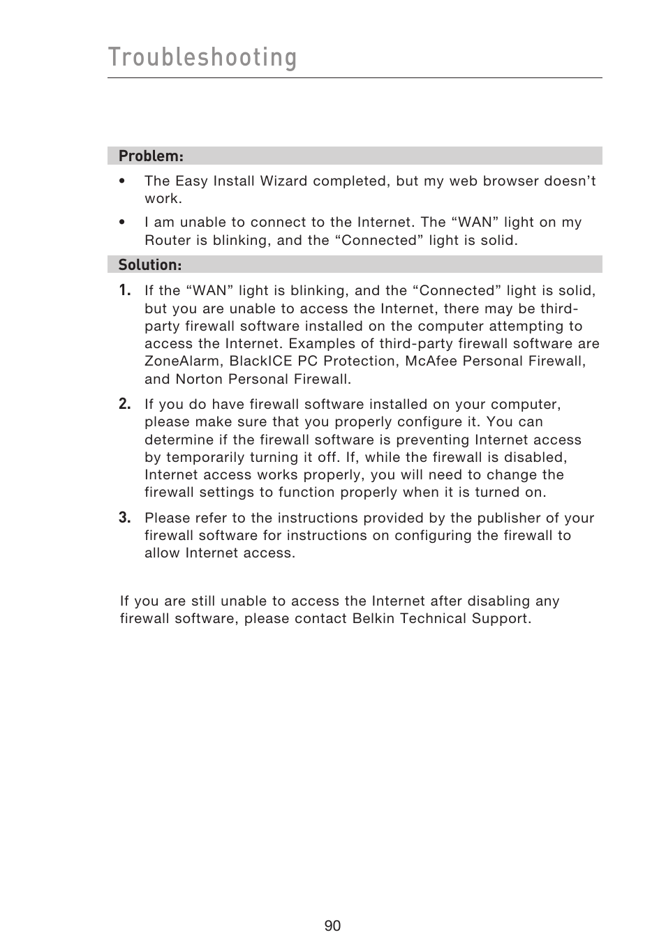 Troubleshooting | Belkin F5D9230UK4 User Manual | Page 92 / 667